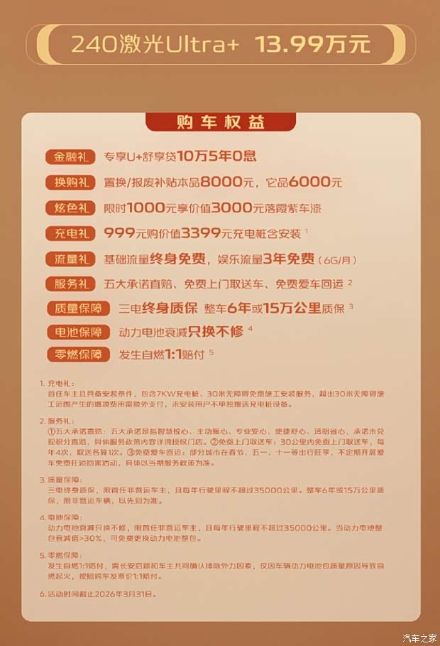 长安启源A06 240激光Ultra+版上市 售13.99万元 纯电续航240km